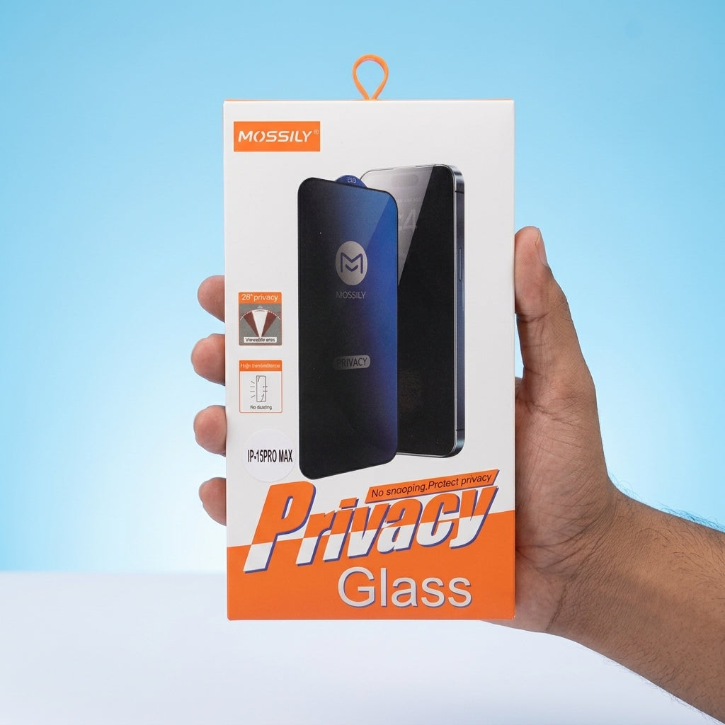 Mossily Premium Privacy Glass Screen Protector – Available for All iPhone Models