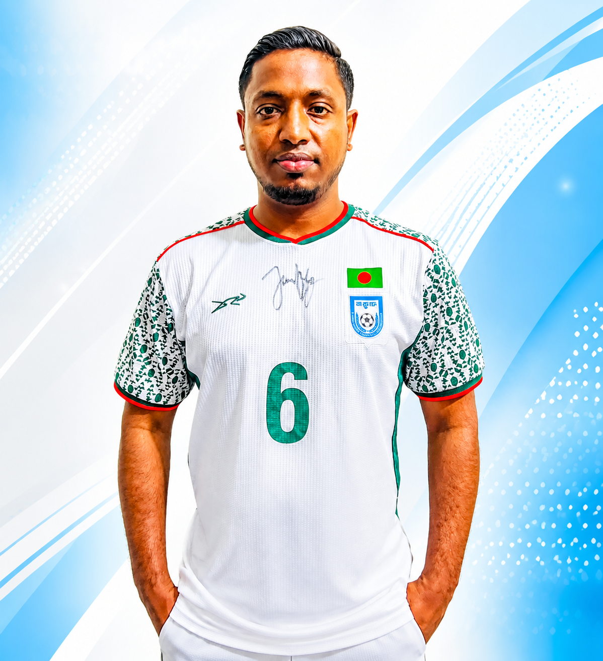 Original Bangladesh Football Jersey – Signed by Jamal Bhuyan | Exclusive Collector's Item