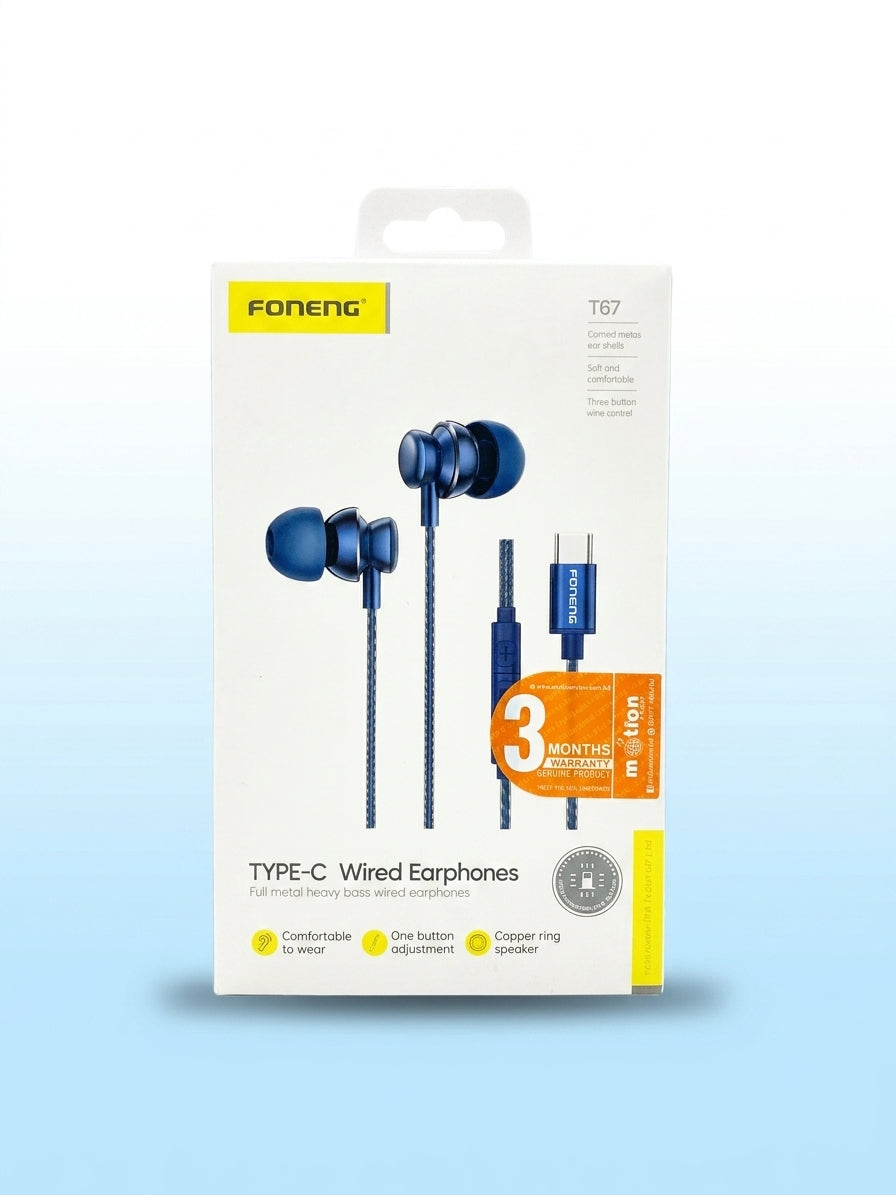 FONENG T67 Type-C Wired Earphones